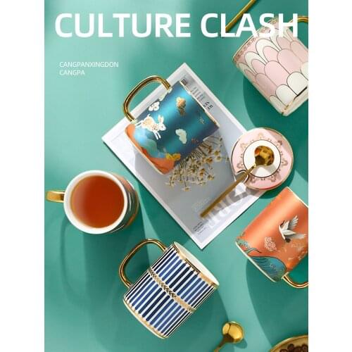 Arrival European-Style Delicate Tableware Set High-End China Household Cup and Mug Luxury Phnom Penh Gift Porcelain Tazas