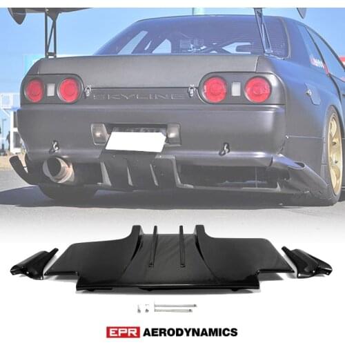 TS Style Type 2 Carbon Fiber Glossy Finished Rear Diffuser w/ Metal Fitting For Nissan R32 Skyline GTR Car Accessories kit(5pcs)