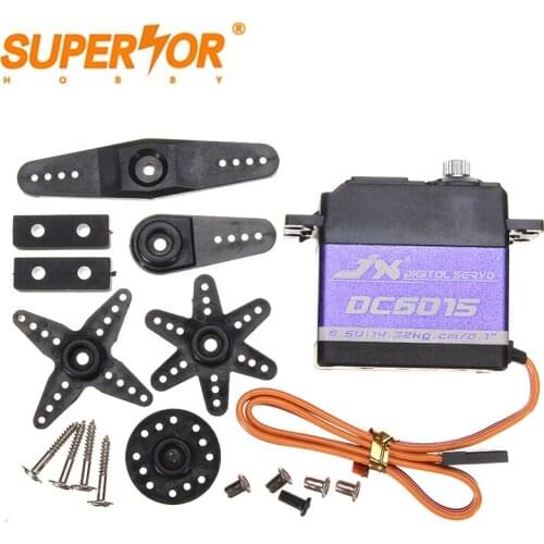 JX DC6015 Servo 6.6V 15kg Aluminium Shell Metal gear Core Digital Standard for RC plane car 1/10 car 0.1sec