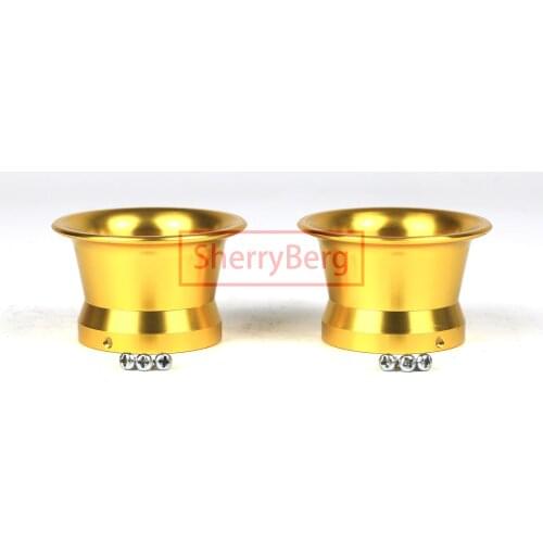 SherryBerg Billet 2" Velocity Stack FOR Keihin Mikuni TM PE28 PWK OKO 30 Carb Carburettor Carburetor Intake 50mm Yellow Clr PAIR