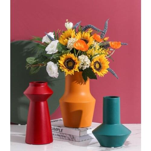 Nordic Morandi Color Ceramic Vase Furnishings Home Livingroom Desktop Ornaments Crafts Hotel Coffee Table Accessories Decoration