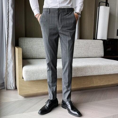 Plaid mens suit pants dress pants New Korean slim Fit Business casual Pants Male high-grade Formal pants for men trousers