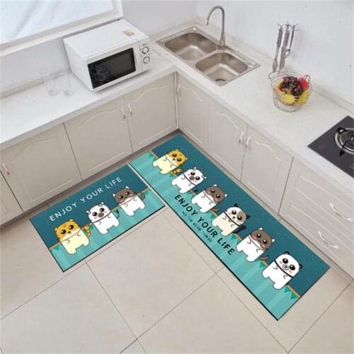 Kitchen Anti-slip Mat Long Hallway Bath Mat Living Room Carpet Entrance Doormat 3D Pattern Animal Rugs Home Floor Decoration
