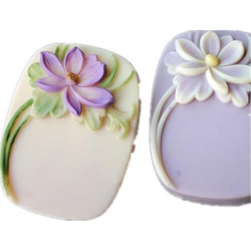 Lotus Flower Silicone Soap Mold DIY Silicone Mold for Soap Making Fondant Cake Molds Aroma Candle Resin Plaster Crafts Mold