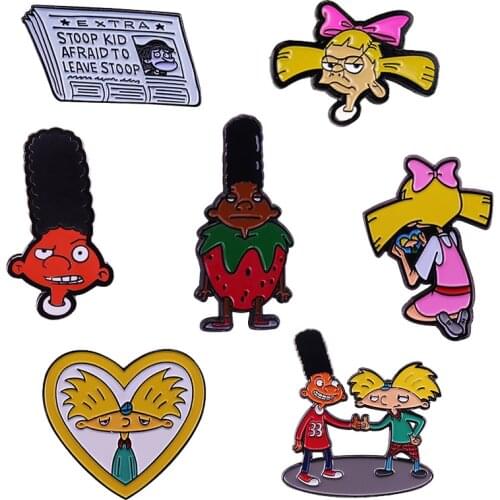 Gerald enamel pin cute Arnold anime character brooch