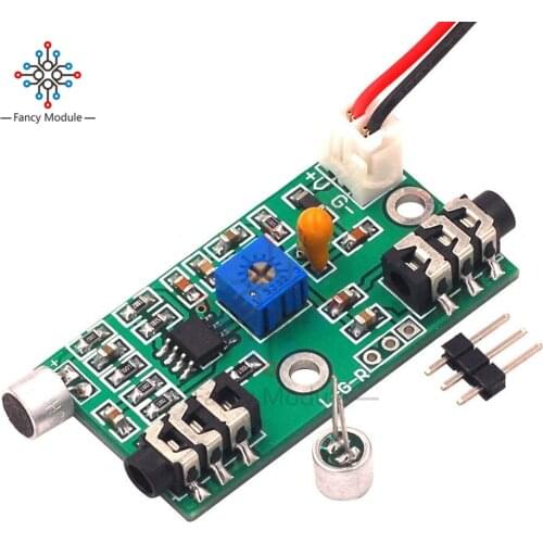 Microphone Pickup Microphone Amplifier Module Adjustable Audio Amplifier Circuit AC Signal Amplifier Board with Pin&Wire