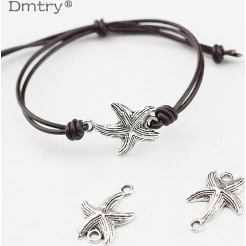 Dmtry New Starfish Leather Combination For Handmade DIY Bracelet Jewelry Making Findings Material Making Accessories LC0032