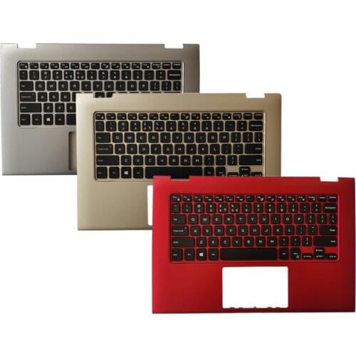 New US laptop Keyboard for Dell inspiron 13 7000 7347 7348 7359 US keyboard with silver 0T7RY5/gold 0CH35F/Red 0VVGF7 palmrest