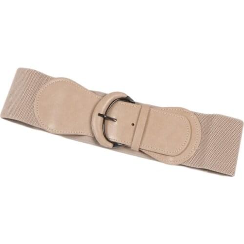 Autumn Design Red PU Wide Belt Women Trench Cummerbunds Coat Corset for Dress Buckle Waistbands Elastic Strech Strap Waist Belt