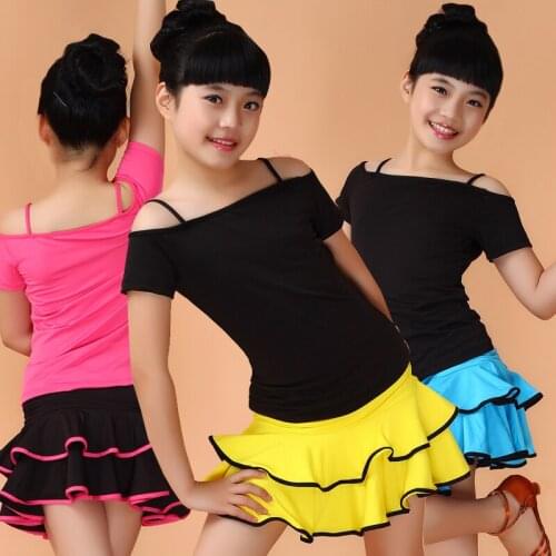 17 Colors New Spandex Latin Dance Dress Girls Robe De Danse Latine Children Ballroom Dancing Sexy Dress Girls Costumes Age 4-17