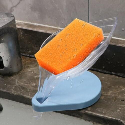 Suction Cup Leaf Shape Drain Soap Holder Free Punch Soap Box Shower Soap Storage Tray Bathroom Supplies