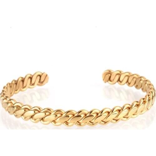 WIRE RETRO GOLD TİTANİUM STEEL BRACELET 317050179
