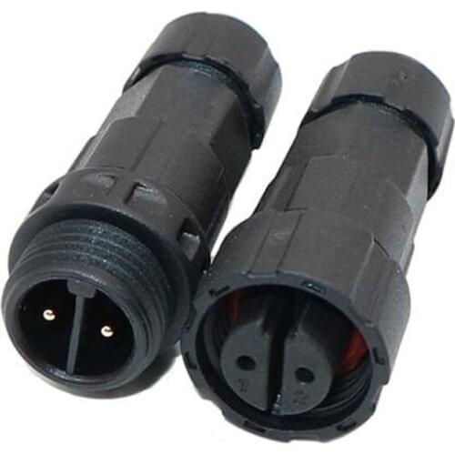 Male Female Plugs M16 Assembled Waterproof Electrical Cable Connector Plug Socket Connectors 2 Pin 3 Pin 4 Pins IP68