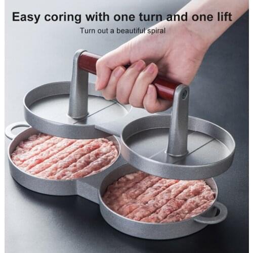Manual Burger Press Machines Round Shape Burger Press Aluminum Alloy Hamburger Meat Beef Grill Burger Press Kitchen Accessories
