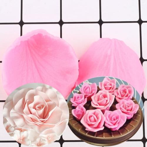 Rose Flower Petals Silicone Mold DIY Wedding Cake Decorating Tools Cupcake Topper Fondant Mould Candy Chocolate Gumpaste Molds
