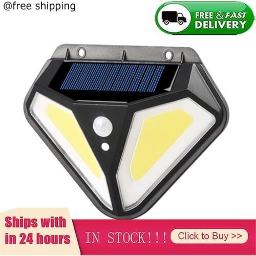 100/114 LED Solar Light Outdoor Waterproof Solar Powered Lamp PIR Motion Sensor Street Light For Garden Decoration 3 Modes