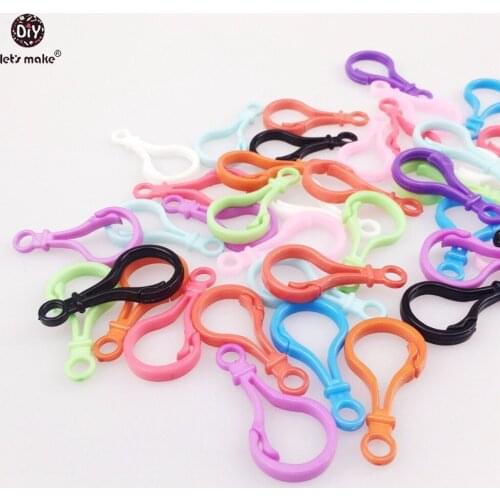 Lets Make Nipple Clip Plastic Buckle 100pcs Colorful Omnipotent Buckle Baby Pacifier Clip Accessories Beads Baby Teether