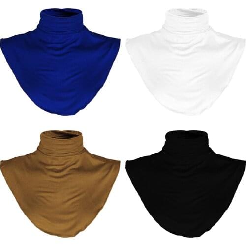 Detachable Cotton Fake Turtleneck Half Top Mock Blouse Dickey Collar Neck Warmer for Girls Women