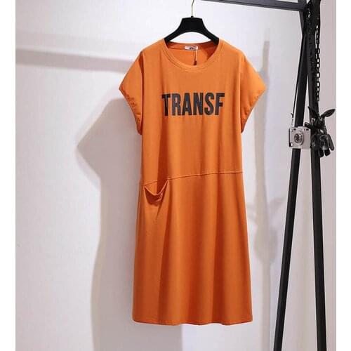 150Kg Plus size womens summer letter sleeveless T-shirt dress bust 160cm 6XL 7XL 8XL 9XL 10XL loose round neck pocket dress