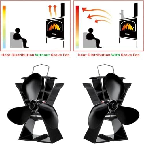 Winter Fireplace Fan 3 Blades Heat Powered Stove Fan Log Wood Burner Ecofan Quiet Home Fireplace Fan Efficient Heat Distribution