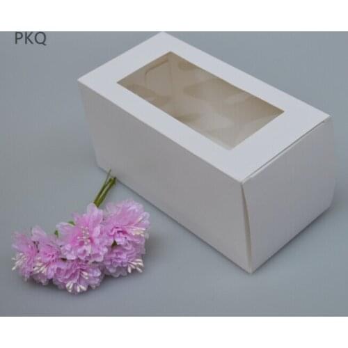 10pcs 9size White Paper Gift Packaging Cardboard Box Square Craft Candy Gift Box with pvc Window DIY handmade display Soap Box
