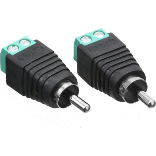 10Pcs Phono RCA Male Jack Plug to Terminal Connector Video AV Speaker Wire Cable to Audio Male RCA Connector Adapter