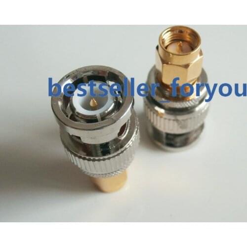 1X SMA Male To Connector BNC Male Plug Straight SMA-Connector BNC F M/M RF Coaxial Adapter
