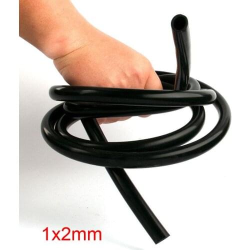 1x2mm 1mm black silicone tube flexible Black silicon hose high temperature non-toxic dark silicone rubber tubing