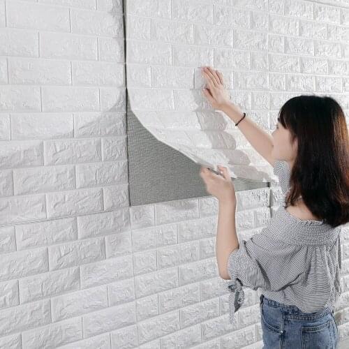 3D Wall Paper Brick stone pattern Self-Adhesive Waterproof 3D Wall paper 70*77cm For Bedroom Kids Room Living Room 3D Wallpaper