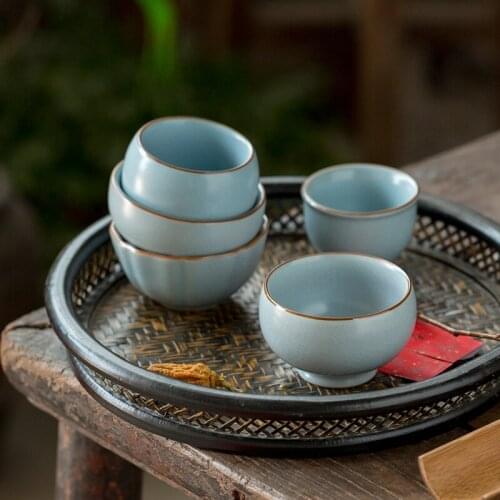 5 Style Ru Kiln Tea Set Kung Fu Tea Cup Master Cup Coffee Mug Large Tea Bowl Handmade Celadon Teaware