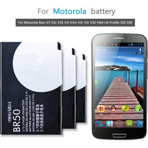 710mAh Battery BR50 For Motorola Razr V3 V3c V3E V3i V3m V3r V3t V3Z Pebl U6 Prolife 300 500 Mobile Phone Li-ion Bateria