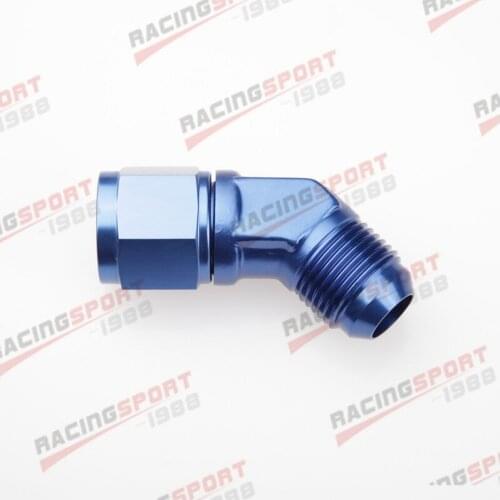 4AN AN4 45 Degree Female To Male Aluminum Fitting Adapter Blue