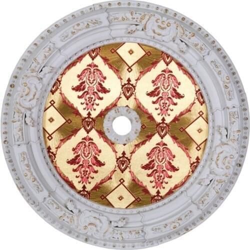 Decorative Round Designed Vintage Looking Ceiling Medallion for Chandeliers Damask Pattern 60cm 23.62