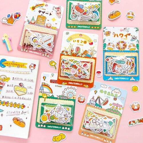 40pcs/set Decorative Hand Account Stickers Cute Cartoon Hand Account DIY Diary Phone Photo Album Stationery Stickers Decoration
