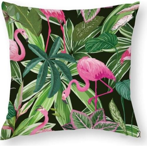 Cartoon Flamingo Double Side Print Cushion Cover Polyester Decorative for Sofa Soft Throw Pillow Case Cover 45x45cm Home Decor