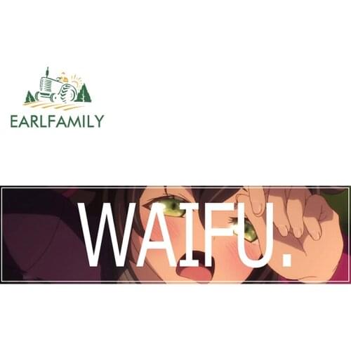 EARLFAMILY 13cm x 3.7cm for Waifu Anime Car Stickers Motorcycle Decal Graffiti Surfboard Camper Decals Vinyl Car Wrap Decor