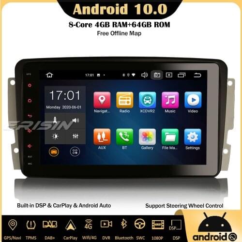 Erisin 8187 8" Android 10 Car Stereo Autoradio DSP SWC DAB+DTV Wifi CarPlay For Mercedes Benz C/CLK/G Class W209 W203 Viano Vito