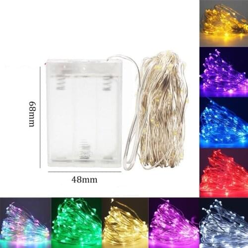 20 30 50leds Garland String Lights Copper Wire Fairy Garland Battery Operated Led lights For Christmas Wedding Party Decoration