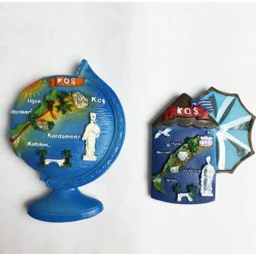 Greece Featured Travel Souvenir Magnet Fridge Magnets Kos Windmill Globe Travel