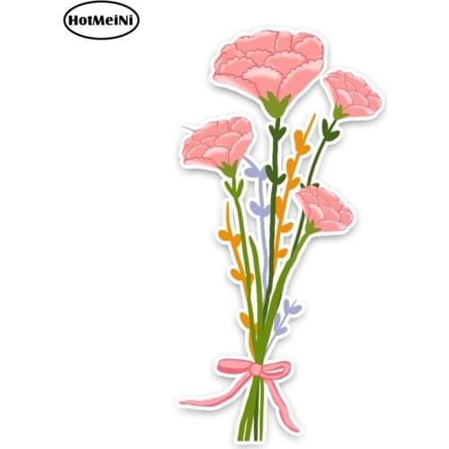 HotMeiNi 6cm x 13cm Interesting Pretty Carnation Car Stickers Accessories