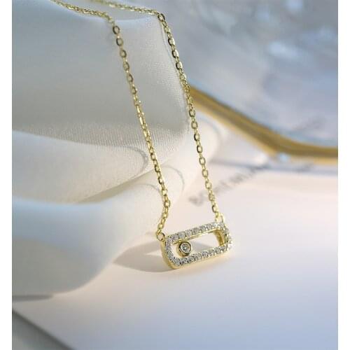 2021 New Classic Exquiste Anniversary Necklace For Wife With Micro Paved Short Style Choker With Geometric Cubic Zircon Stone