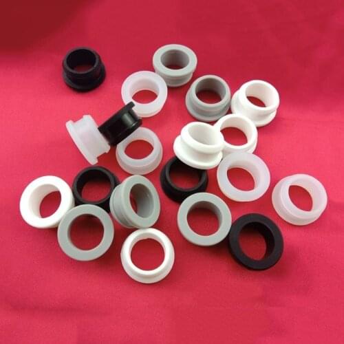 4.5-30mm Round Hollow Plugs Silicon Rubber Threading Coil With Snap-on Grommet Hole Plug End Caps Bung Wire Cable Protect Bush
