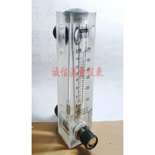 LZM-25T Fluid Flowmeter with Adjustment Panel Water 2-14GPM 10-50LPM 1 inch External Thread