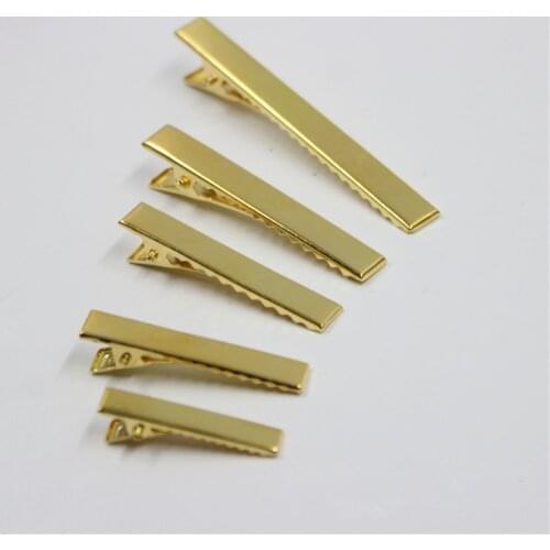 10pc/20pcs Gold Single Prong Metal Alligator Hair Clips Hairpins Korker Bow 32mm/42mm/46mm/56mm For Hair Style Tools Accessories