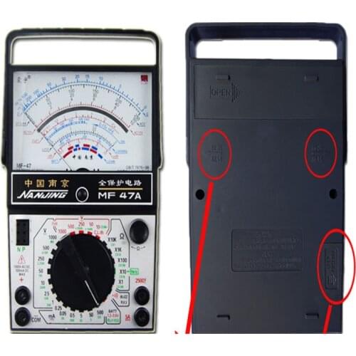 MF47A/C/L/T AC DC Voltage DC Current Resistance Capacitance Buzzer On Off Battery Testing Diode Analog Multimeter w 2 Test Leads