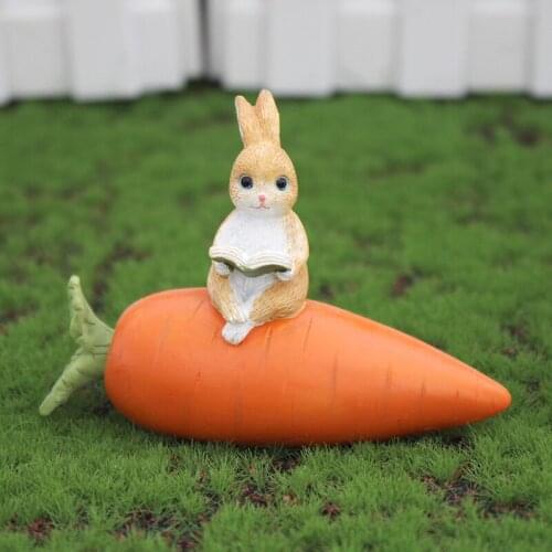 Cute bunny Mini lovely radish rabbit flower pot micro landscape fairy garden miniature figurines home decoration accessories