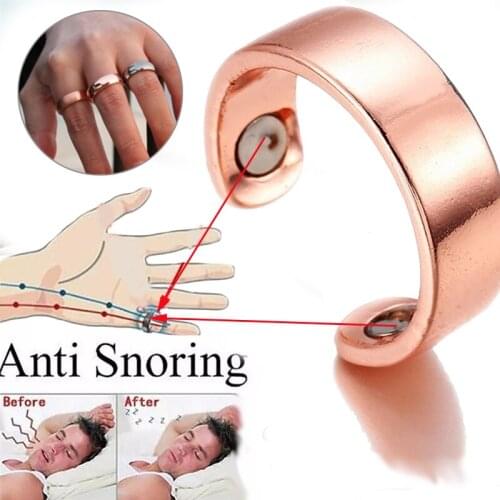 Fashion Magnetic Anti Snoring Device Ring For Lovers Therapy Acupressure Treatment Against Finger Ring Health Care Rings Jewelry