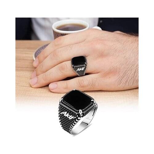 Silver Is Onyx Stone Men 'S Ring