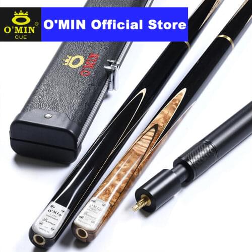 O'MIN GUNMAN Snooker Cue 3/4 Piece Snooker Cue Kit with O'MIN Case with Telescopic Extension 9.5mm 10mm Tip Snooker Stick Kit
