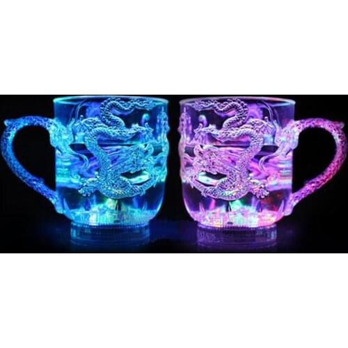 New Arrival Acrylic Luminous Flash Cups Dragon Pattern Drinking Tea Latte Coffee Mugs Whiskey Glass Cups Drinkware